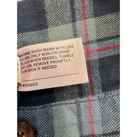 Duluth Trading Co Blue Plaid Soft Cotton Flannel Shirt Men's med - Picture 5 of 10
